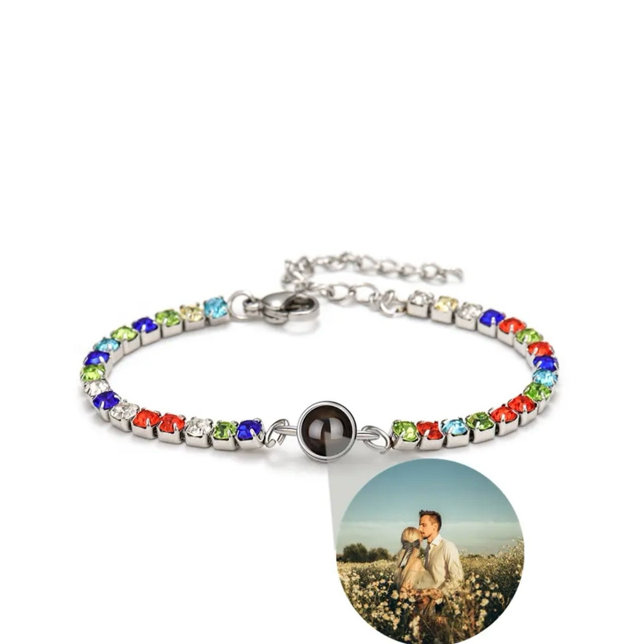 צמיד טניס עם תמונה מוצפנת