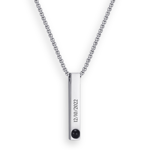 שרשרת לגבר עם תמונה מוצפנת וחריטה אישית