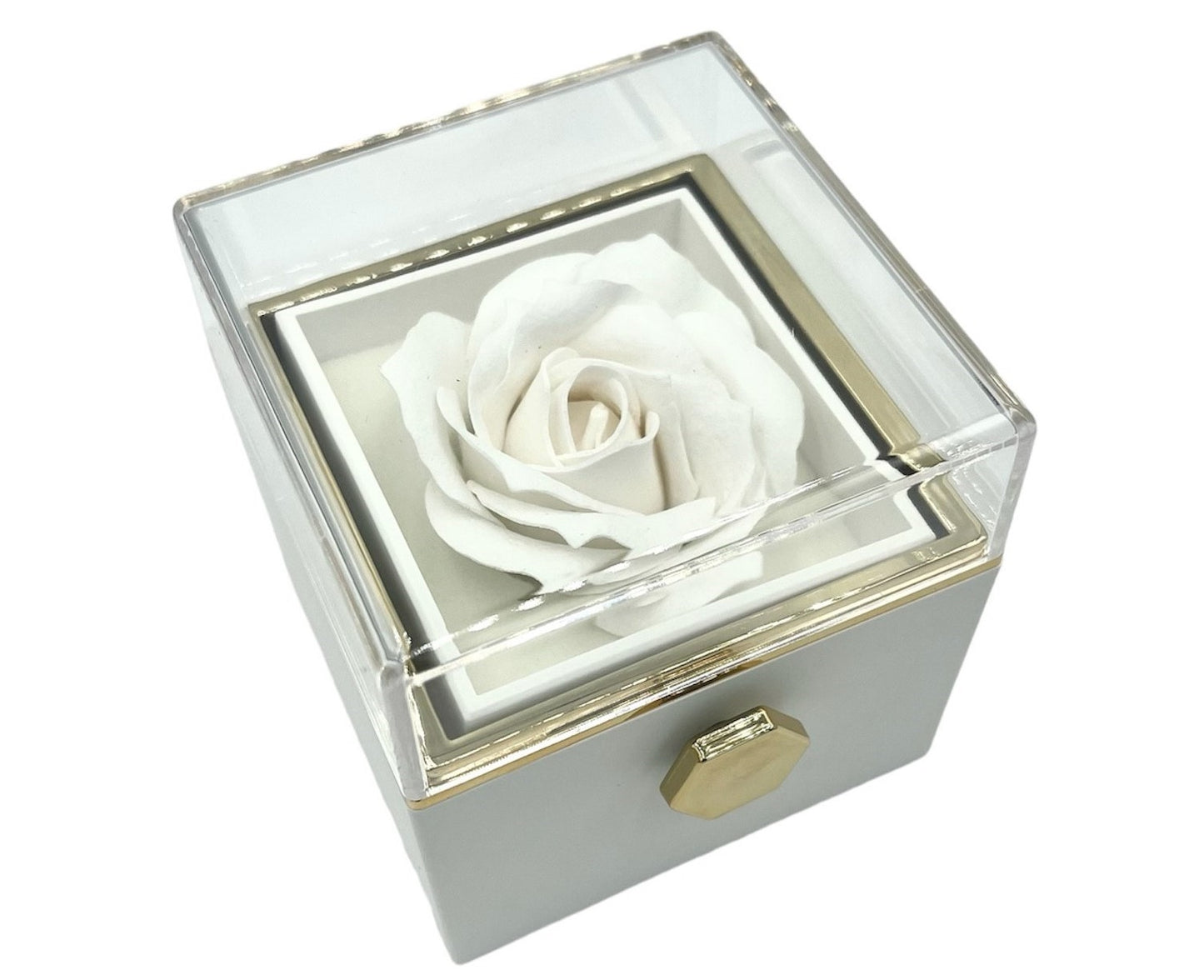 אריזת הפרח המסתובב לבן