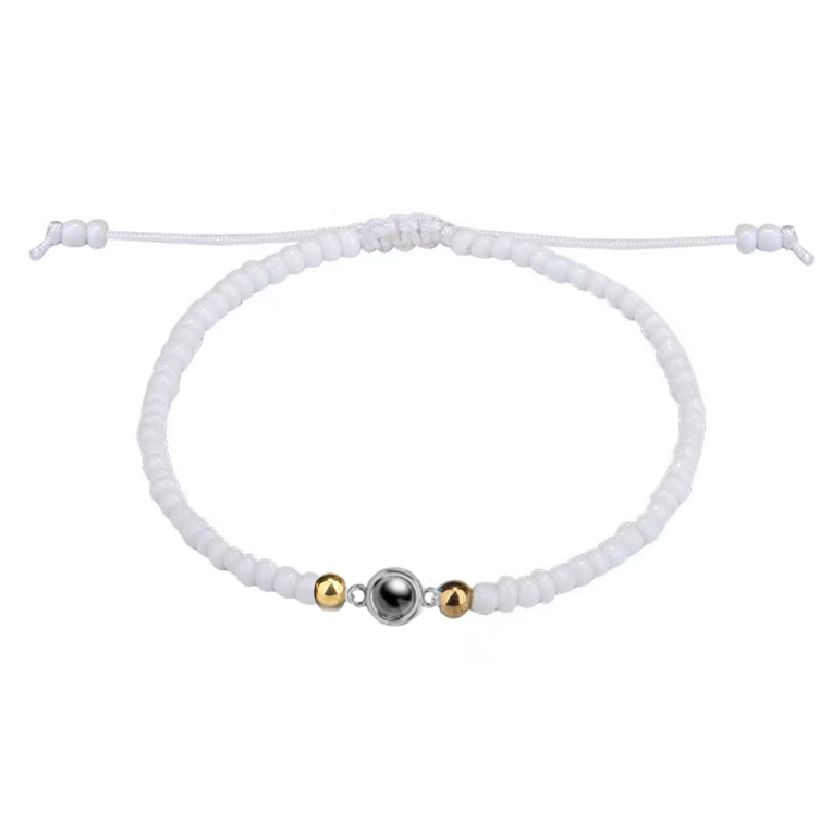 צמיד אבנים קטנות עם תמונה מוצפנת - Myone Jewelry