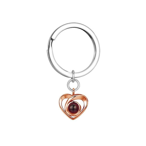 מחזיק מפתחות לב/פנינה עם תמונה מוצפנת - Myone Jewelry