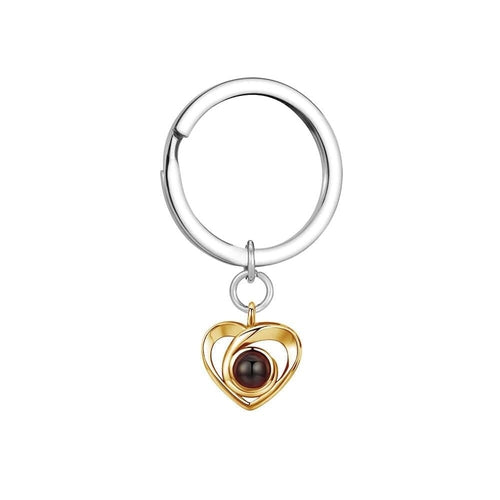 מחזיק מפתחות לב/פנינה עם תמונה מוצפנת - Myone Jewelry