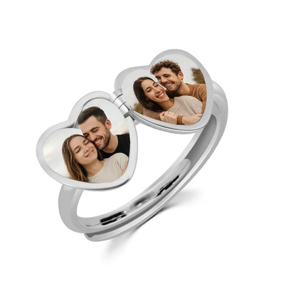 טבעת לב עם תמונה אישית