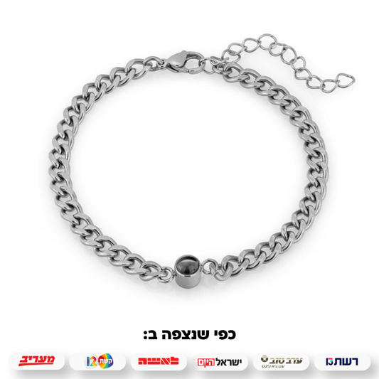 צמיד לגבר עם תמונה מוצפנת