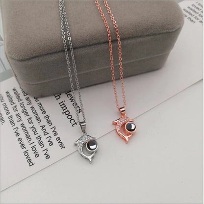 שרשרת דולפין עם תמונה מוצפנת - Myone Jewelry
