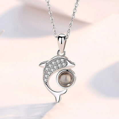 שרשרת דולפין עם תמונה מוצפנת - Myone Jewelry