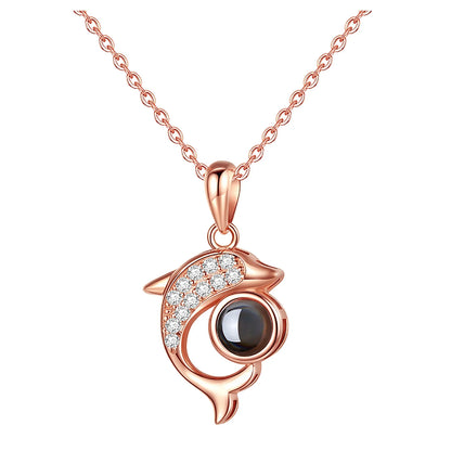 שרשרת דולפין עם תמונה מוצפנת - Myone Jewelry