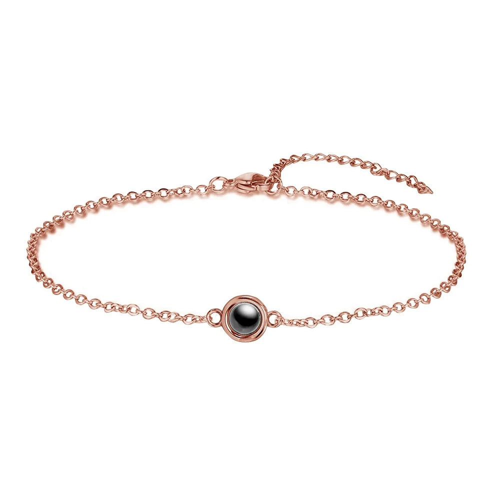 צמיד לאשה תליון פנינה עם תמונה מוצפנת - Myone Jewelry